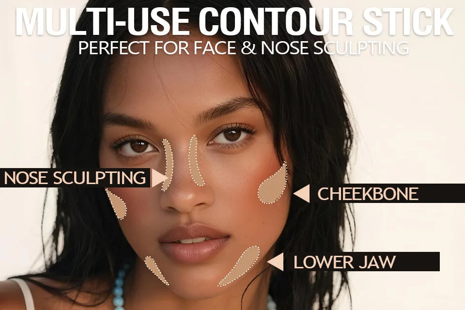 Tri-Color Multi-Functional Face Brightening Contour Stick Contouring &Brightening Skin-Perfecting Stick Waterproof Concealer Pen