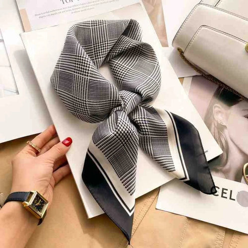 70cm Leopard Print Silk Square Scarf for Women Satin Shawl Fashion Wraps Neckerchief Female Hair Bands Ribbon Headband Bandana
