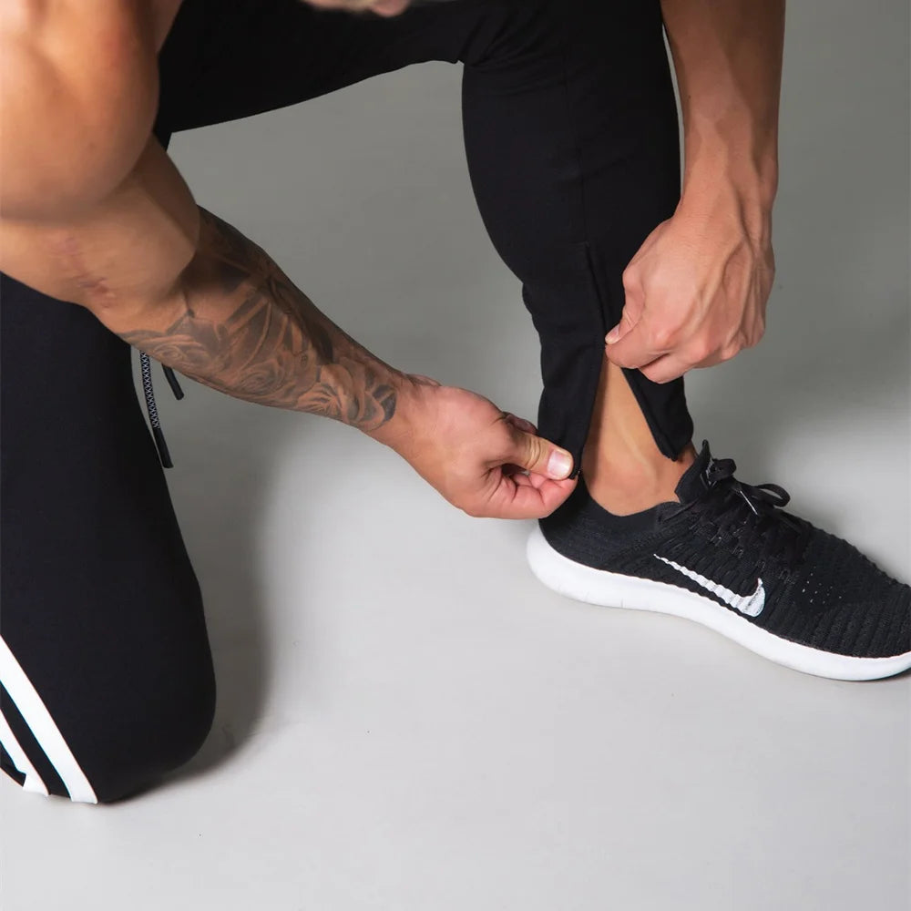 Black Joggers Sweatpants Men Casual Pants Gym Fitness Workout Sportswear Trousers Autumn Male Crossfit Running Sport Trackpants