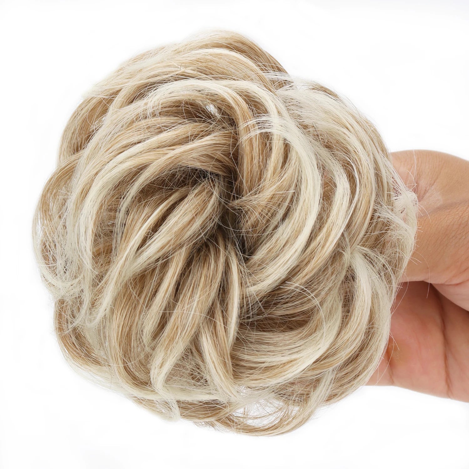 Synthetic Chignon Messy Bun Claw Clip in Hair Piece Wavy Curly Hair Bun Ponytail Extensions Scrunchie Hairpieces for Women