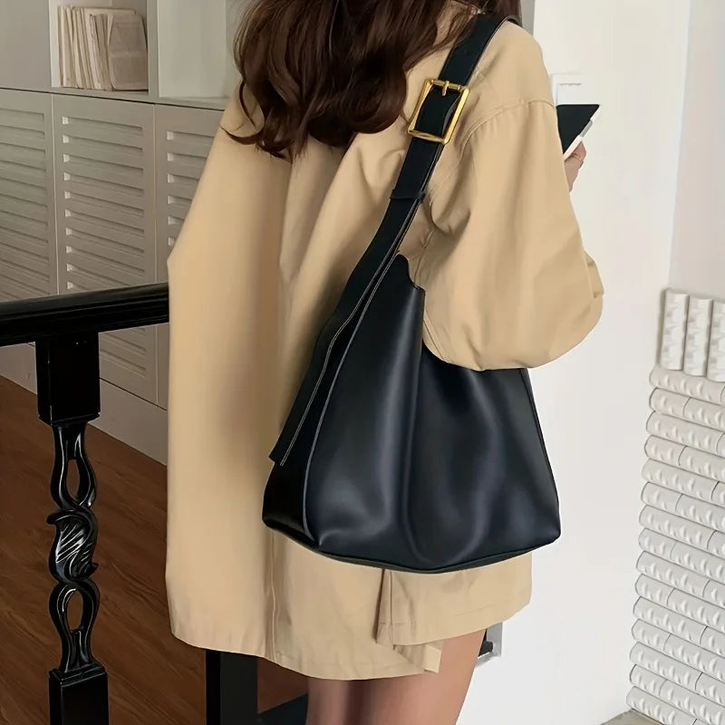 2 Pcs Large Capacity Handbag with Adjustable Shoulder Straps, Magnetic Closure, Simple and Casual Single Shoulder Crossbody Bags