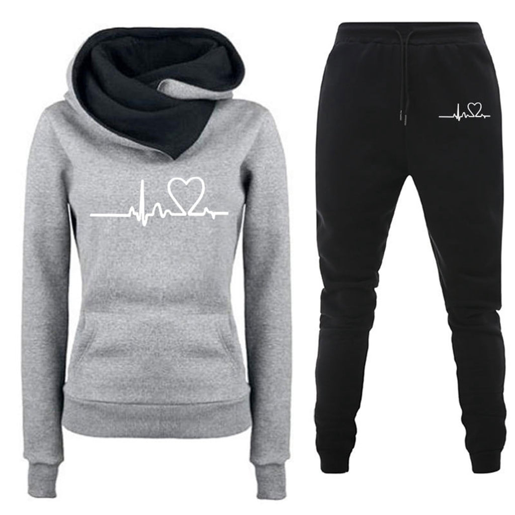JMMSlmax Women Hoodie Tracksuit Jogger Pant 2 Piece Outfits Women Solid Color Hooded Sweatshirt and Pant Tracksuit Sport Suit