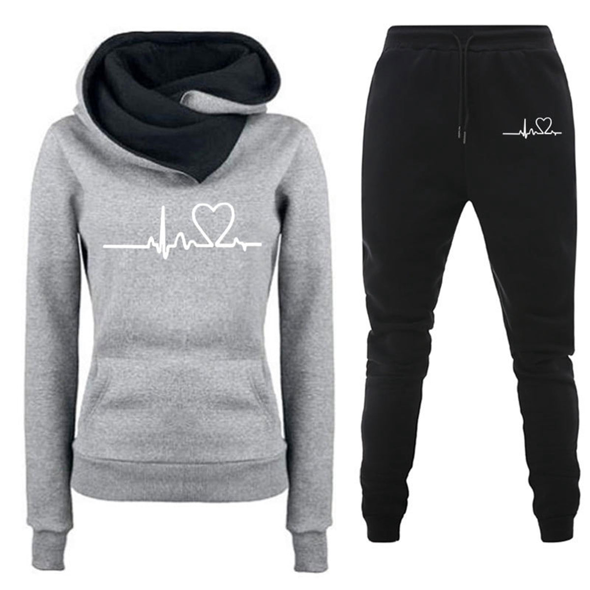 JMMSlmax Women Hoodie Tracksuit Jogger Pant 2 Piece Outfits Women Solid Color Hooded Sweatshirt and Pant Tracksuit Sport Suit