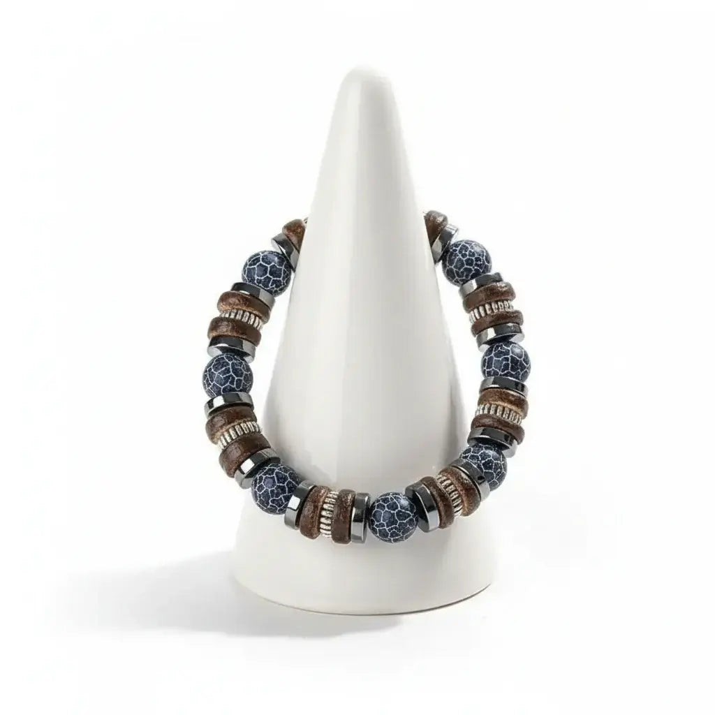 natural agate beaded bracelet for men Vintage Stone Bracelet