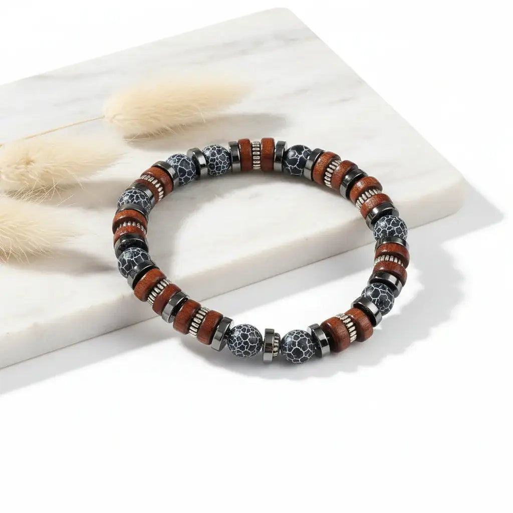 natural agate beaded bracelet for men Vintage Stone Bracelet