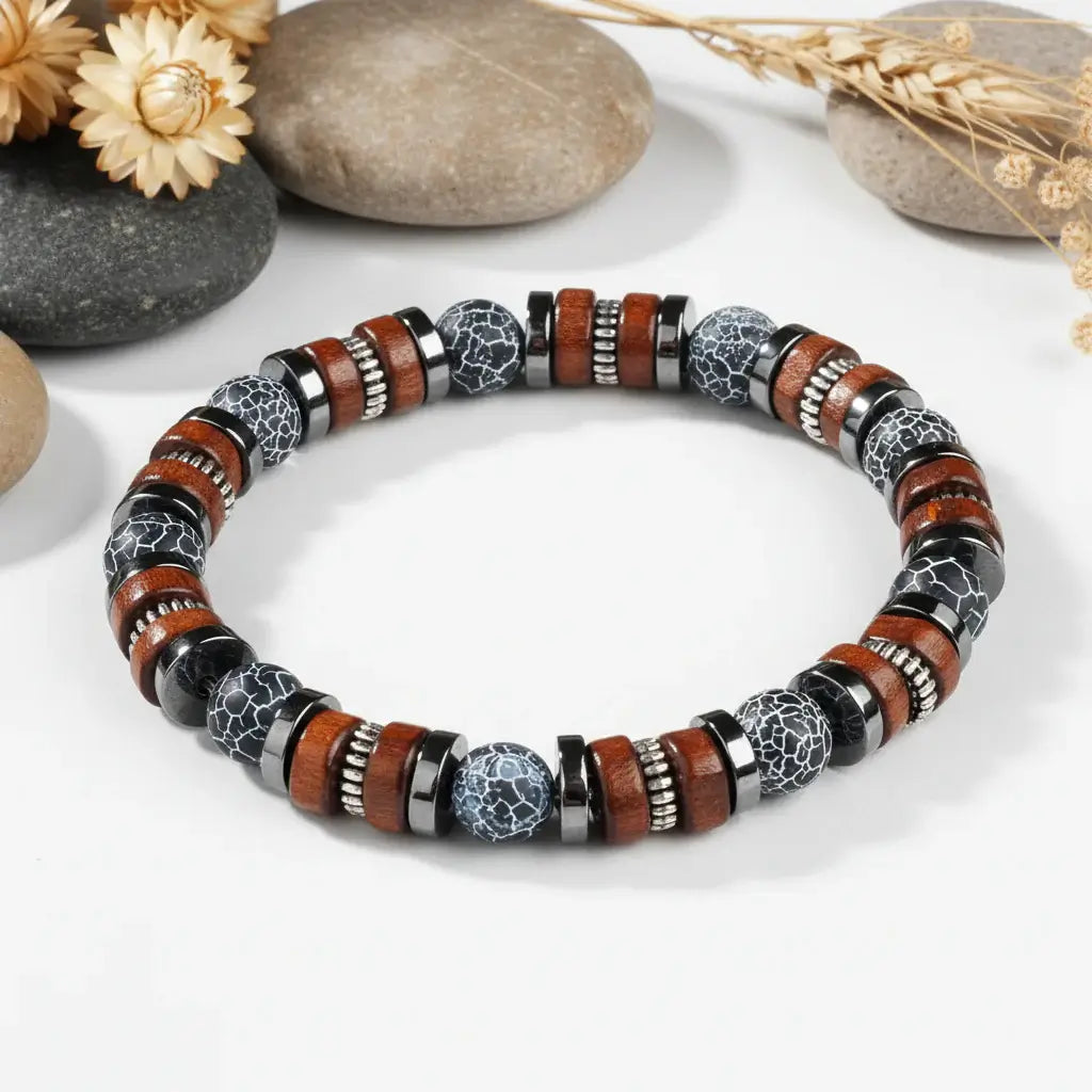 natural agate beaded bracelet for men Vintage Stone Bracelet