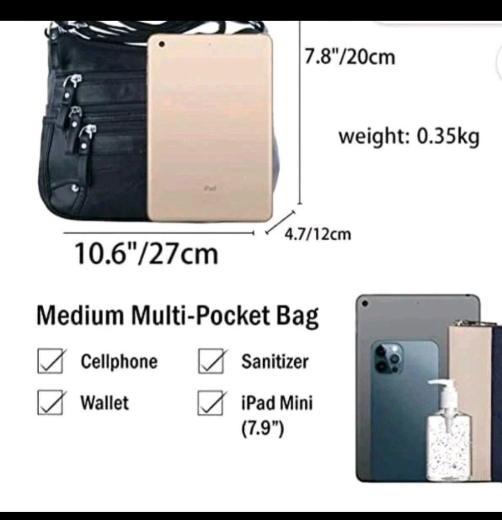 10 Pockets Crossbody Purses for Women Medium Pocketbooks Lightweight Ladies Satc