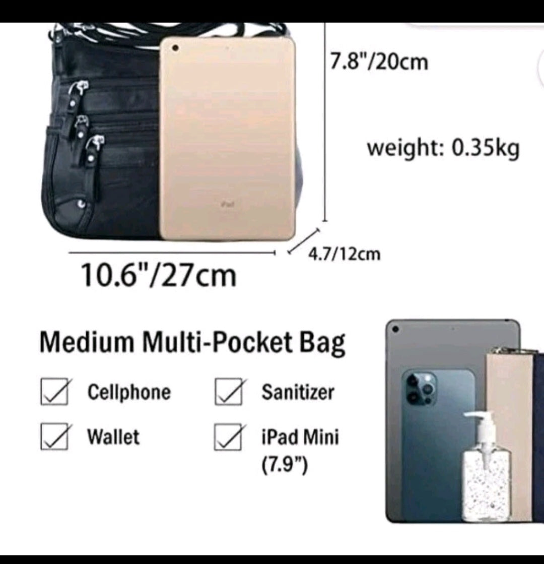 10 Pockets Crossbody Purses for Women Medium Pocketbooks Lightweight Ladies Satc