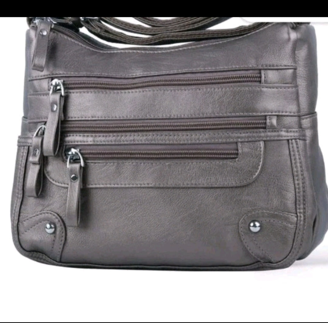 10 Pockets Crossbody Purses for Women Medium Pocketbooks Lightweight Ladies Satc