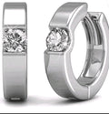 Cate & Chloe Charlie 18k White Gold Plated 14mm Hoop Earrings with  Crystal