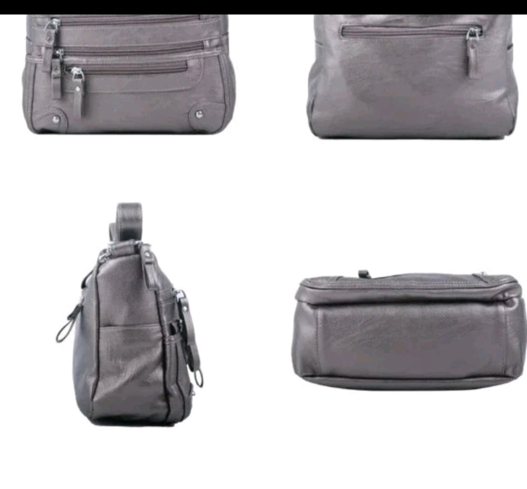 10 Pockets Crossbody Purses for Women Medium Pocketbooks Lightweight Ladies Satc