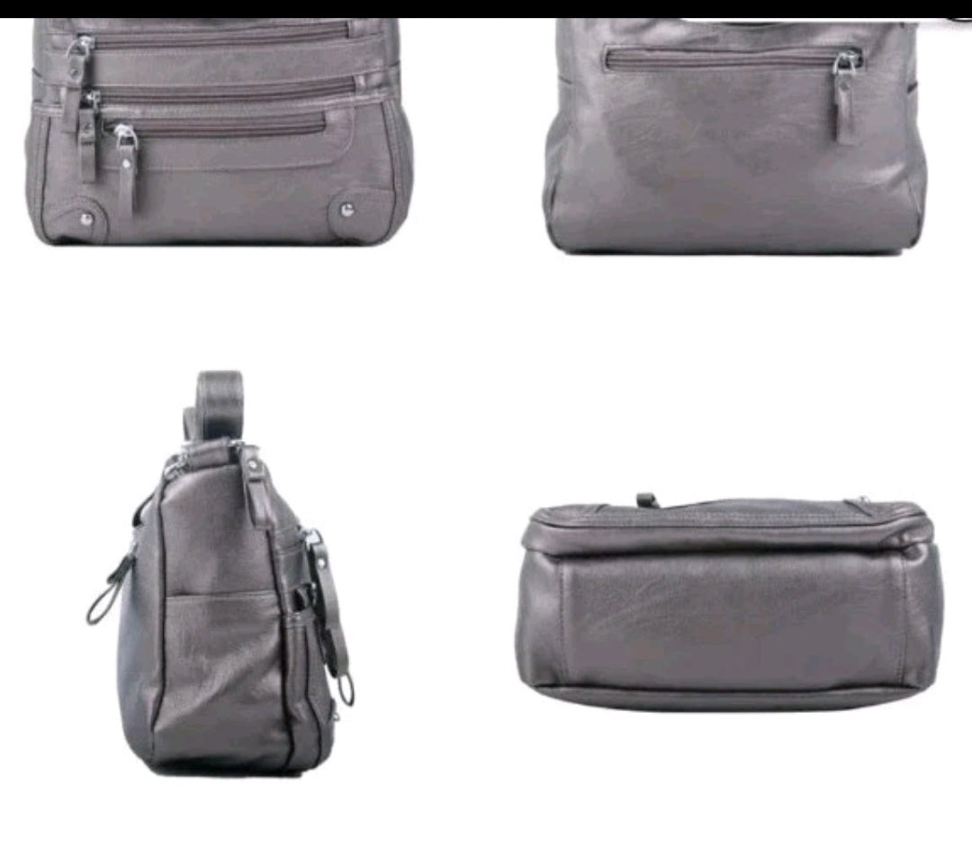 10 Pockets Crossbody Purses for Women Medium Pocketbooks Lightweight Ladies Satc