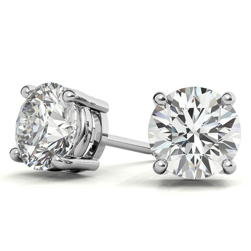 3.50 CTW Lab Grown Round Diamond Stud Earrings in 14k Gold – G/VS AGI Certified